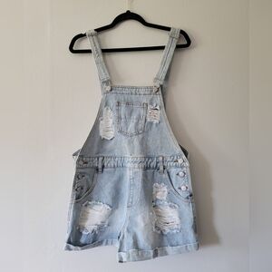 superdown Cotton Light Blue  Denim Overalls